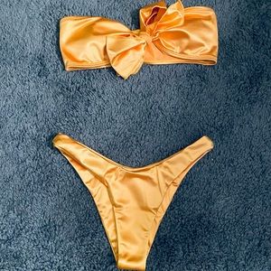 Cute bow bikini yellow size M